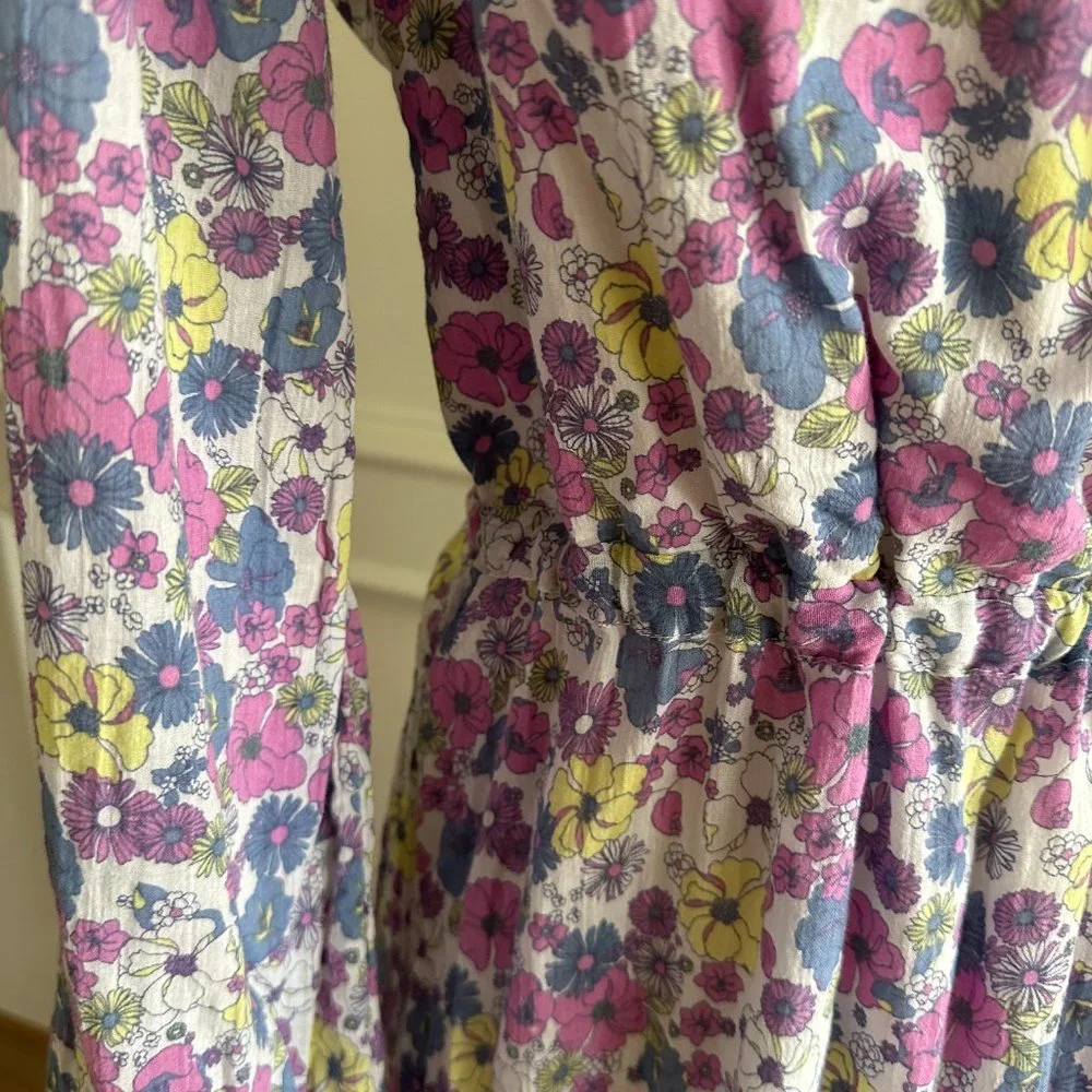Spring Mod Cloth Ruffling For Flowers Midi Dress, Size 14 - Picture 10 of 15